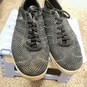 Adidas Gazelle Black Suede Silver Dots Women’s Sz 8